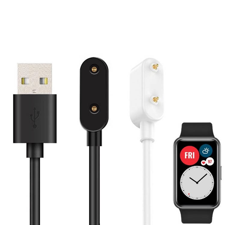 USB 2.0 Kabel in Schwarz Ladekabel für Huawei Watch Fit Smartwatch | System-S
