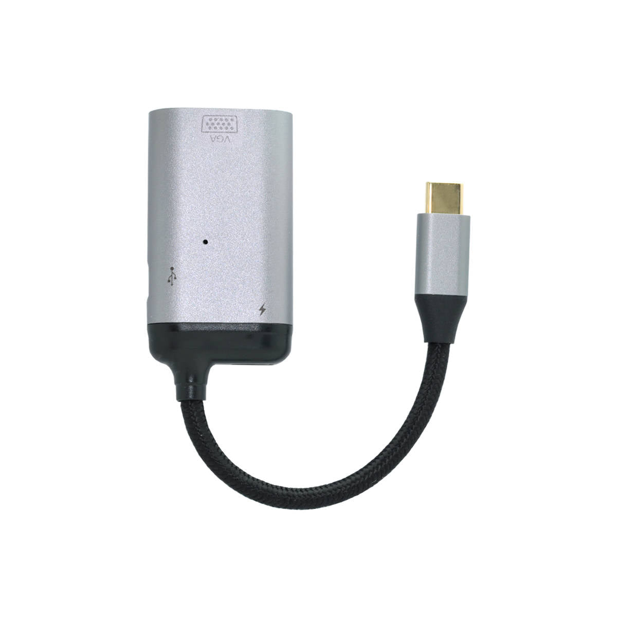 SYSTEM-S 3-in-1 adapter VGA DB-15 female & 2x USB 3.1 Type C female to Type C male in gray