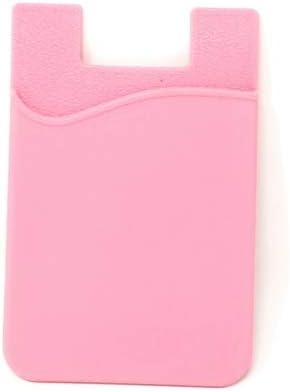 1x Smartphone Kartenhalter Silkonhülle Kartenetui in Pink | System-S