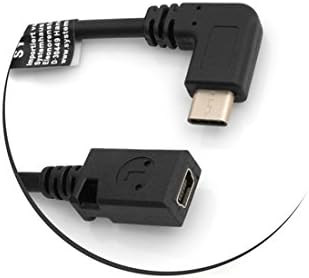 USB-C auf Mini-USB Adapterkabel 27 cm, 90° Winkel, Stecker auf Buchse | SYSTEM-S
