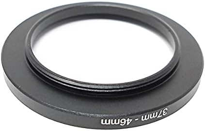 Objektiv Adapter 37 mm Gewinde zu 46 mm Step Up Ring in Schwarz für Filter | System-S