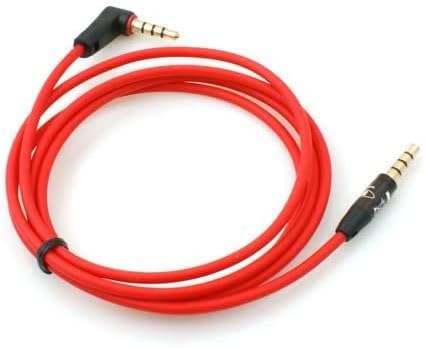 System-S 4 Polig 3,5 mm Klinke auf 3,5 Klinke Stecker Gewinkelt 90° Grad Kabel 110 cm Rot - DREIKS