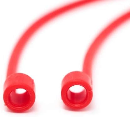 1x Silikon Halteband Holder für AirPods Kopfhörer in Rot | System-S