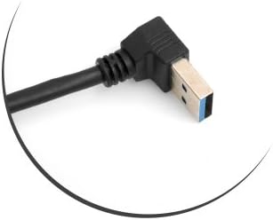 Micro USB 3.0 Kabel 90° Grad Winkel Rechts gewinkelt auf USB Typ A 3.0 Aufwärts gewinkelt 27 cm | System-S