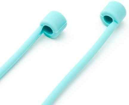 System-S 2x Silikon Halteband Holder für AirPods Kopfhörer in Türkis - DREIKS