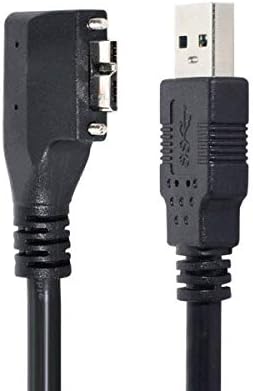 SYSTEM-S USB 3.0 Kabel 5 m Typ A Stecker zu Micro B Stecker Winkel Schraube in Schwarz - DREIKS