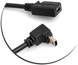 SYSTEM-S Mini USB 90° Grad aufwärts gewinkelt Winkel Kabel auf Mini USB Buchse Adapter Datenkabel Ladekabel 27 cm - DREIKS