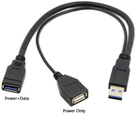 System-S USB 3.0 Typ A Stecker auf USB 3.0 Typ A Buchse HDD Festplattenkabel mit Extra-Power USB 2.0 Typ A Buchse Y-Kabel - DREIKS