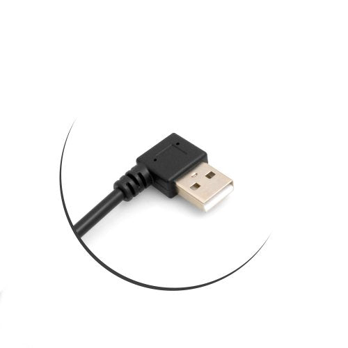 SYSTEM-S Mini USB 90° Kabel links gewinkelt Winkelstecker auf USB Typ A (male) 90° links gewinkelt Kabel Datenkabel Ladekabel 26 cm - DREIKS