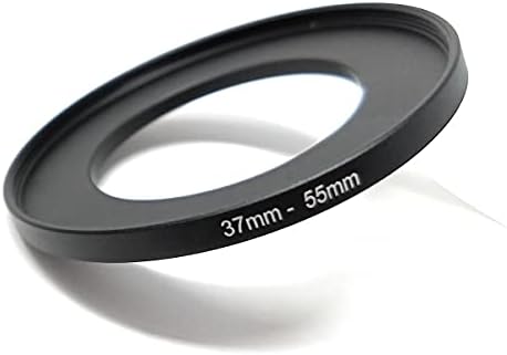 SYSTEM-S Objektiv Adapter 37 mm Gewinde zu 55 mm Step Up Ring in Schwarz für Filter - DREIKS