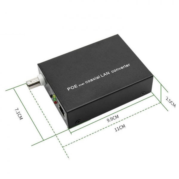 75 Ohm IP Extender Set LAN RJ45 zu BNC Koaxialkabel in Schwarz | System-S