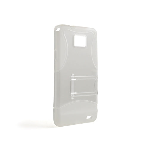 TPU Case Cover with Stand Transparent for Samsung Galaxy S2 i9100