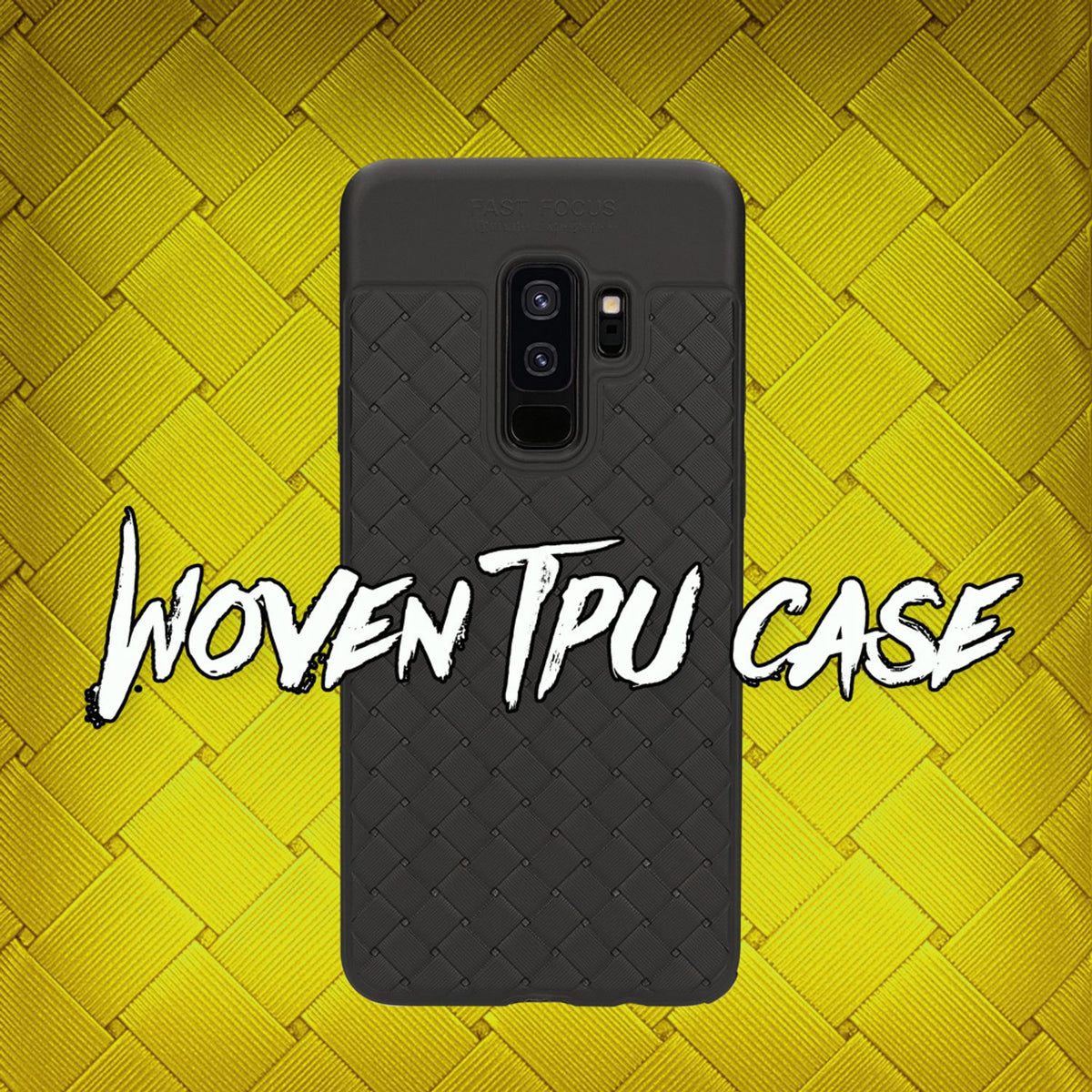 NALIA Handyhülle kompatibel mit Samsung Galaxy S9 Plus, Ultra-Slim gewebtes Muster TPU Silikon Case, Dünnes Cover Gummi Schutzhülle Skin, Etui Handy-Tasche Backcover Bumper - Schwarz