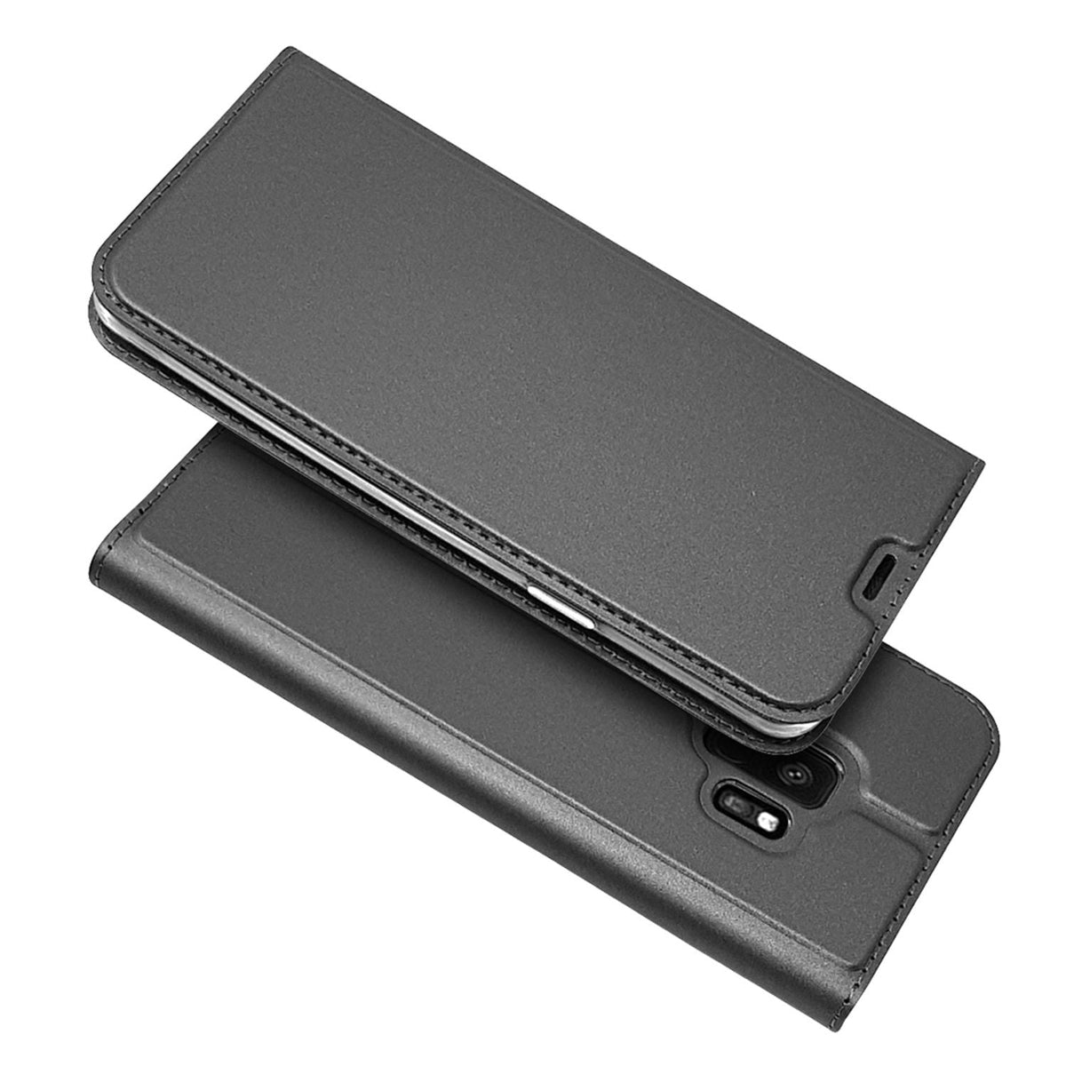 NALIA Handyhülle kompatibel mit Samsung Galaxy S9, Slim Kickstand Handyhülle Flip-Case Kunstleder Cover mit Magnet Etui Ganzkörper Schutz Dünne Rundum Handy-Tasche Etui