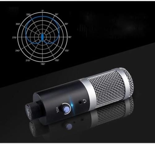 SYSTEM-S Condenser Microphone USB 2.0 with Jack Connector and Stand Black