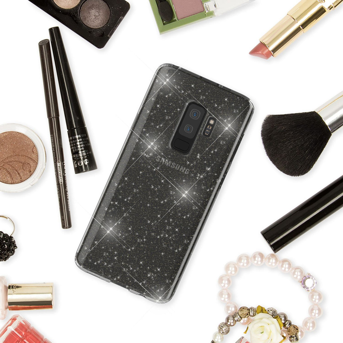 NALIA Glitzerhülle für Samsung Galaxy S9 Plus – Funkelndes Silikon Case – DAZZLIN (Transparent & Stoßfest) – Marke aus Berlin