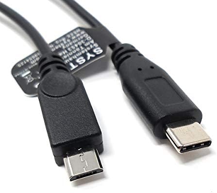 USB 2.0 Y Kabel 25 cm Micro B Buchse zu Typ C und Micro B Stecker | System-S