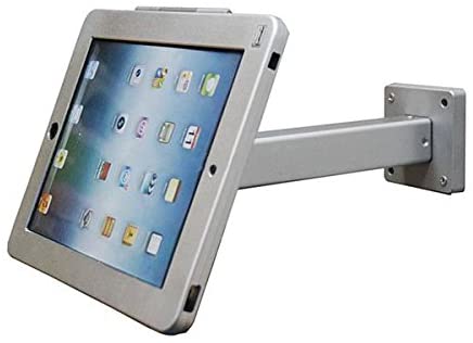 SYSTEM-S trade fair wall mount lockable holder straight for iPad 9.7" (2018) A1893 A1954 A1822 A1823 A1474 A1475 A1476 A1566 A1567 Air 1 2