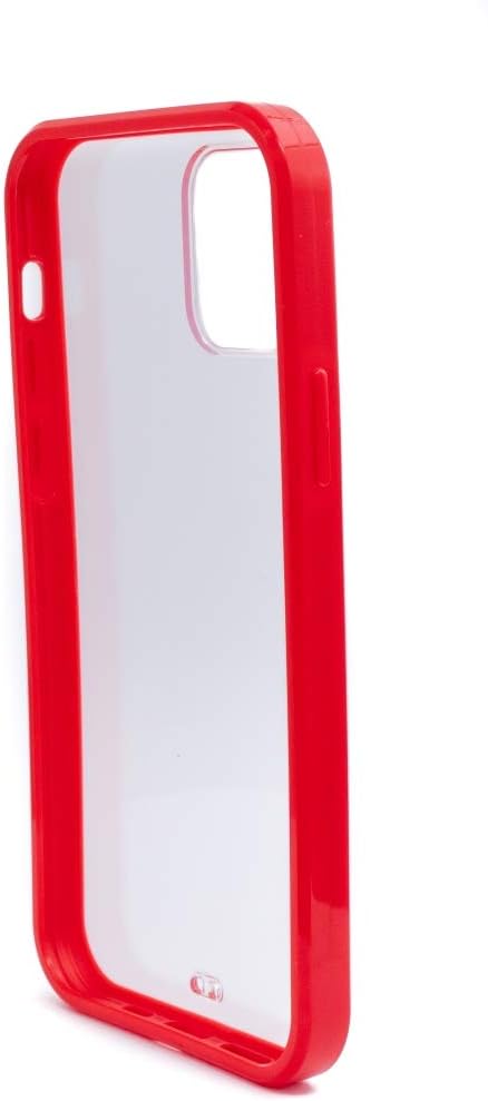 SYSTEM-S protective silicone case in red transparent case compatible with iPhone 12 Pro