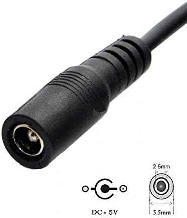 SYSTEM-S USB 3.1 Type C zu DC 5.5 V 2,5 mm Stromkabel Ladekabel Kabel 26 cm - DREIKS