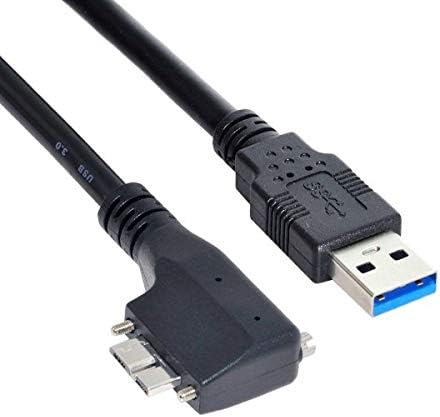 SYSTEM-S USB 3.0 cable 3 m Type A male to Micro B male angle screw in black