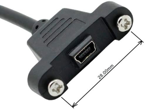 SYSTEM-S Mini USB Panel Mount Mini USB Stecker zu Mini USB Buchse mit Screw Nuts 50cm - DREIKS