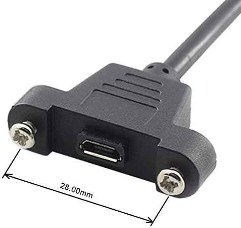 SYSTEM-S Micro USB Panel Mount Micro USB Stecker zu Micro USB Buchse mit Screw Nuts 50cm - DREIKS
