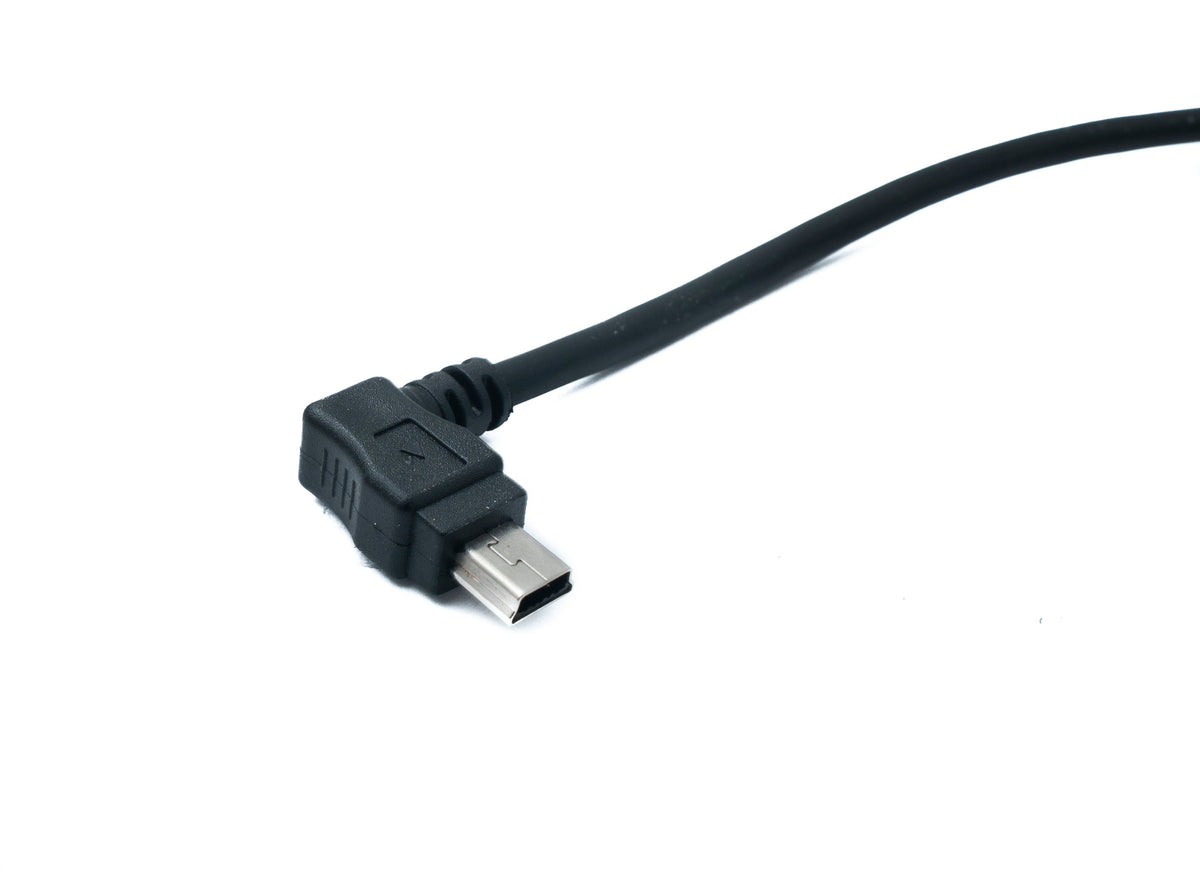SYSTEM-S USB 2.0 Kabel 200 cm Mini B Stecker zu A Stecker Winkel in Schwarz - DREIKS