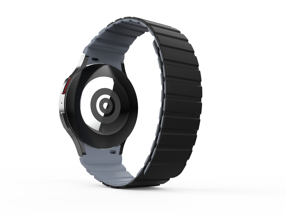 Armband 20 mm aus Silikon magnetisch für Samsung Galaxy Watch 5 4 in Schwarz | System-S