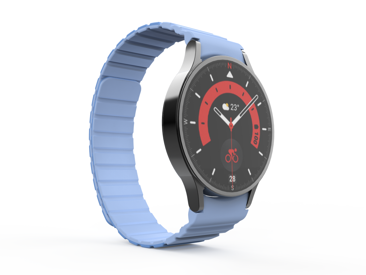 SYSTEM-S 20 mm silicone magnetic strap for Samsung Galaxy Watch 5 4 in blue