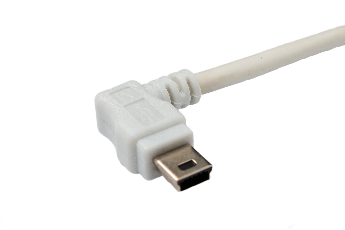 USB 2.0 Kabel 3 m Typ A Stecker zu Mini B Stecker Winkel 5V in Weiß | System-S