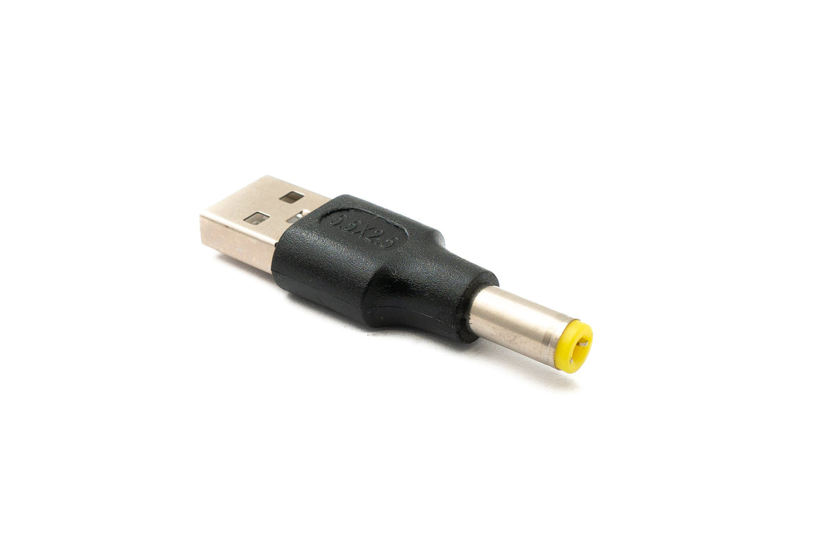 SYSTEM-S DC Adapter 20V 5.5 x 2.5 plug to USB 2.0 plug cable in black