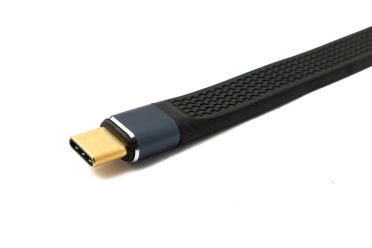 SYSTEM-S USB4 USB 10 cm cable type C male to female flat 40 Gbit/s 240 W USB 4.0 cable adapter