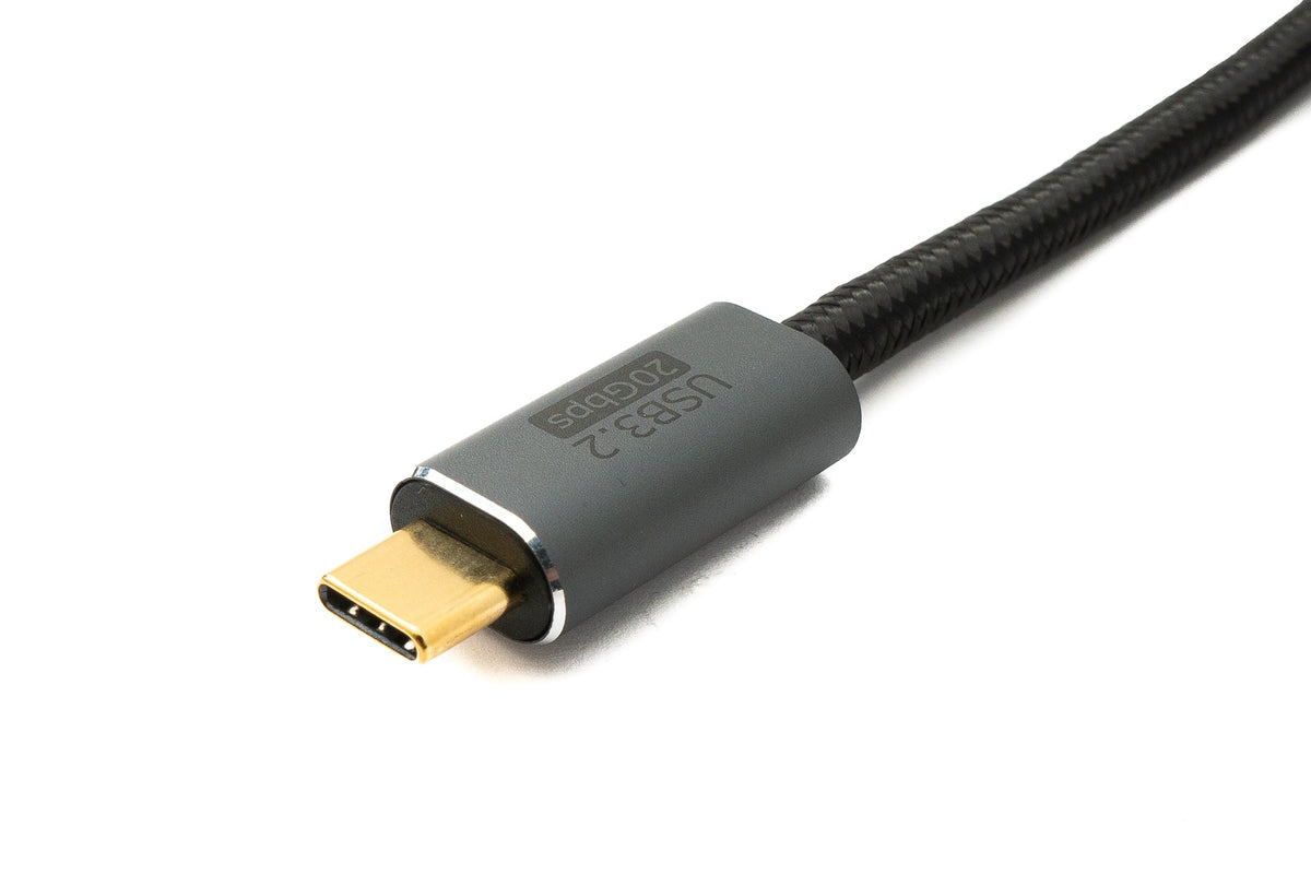 USB 3.2 Gen 2 2 m Kabel Typ C Stecker zu Stecker geflochten 20 Gbit/s 100 W | System-S