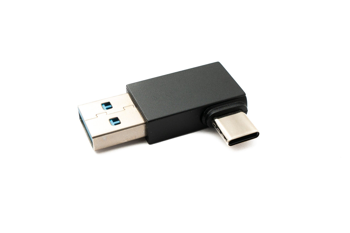SYSTEM-S USB 3.0 adapter type A male to 3.1 C male unidirectional angle 5 Gbit/s cable in black