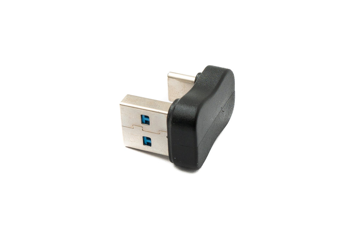 SYSTEM-S USB 3.0 adapter type A male to 3.1 C male unidirectional U-Turn 180° 5 Gbit/s cable in black