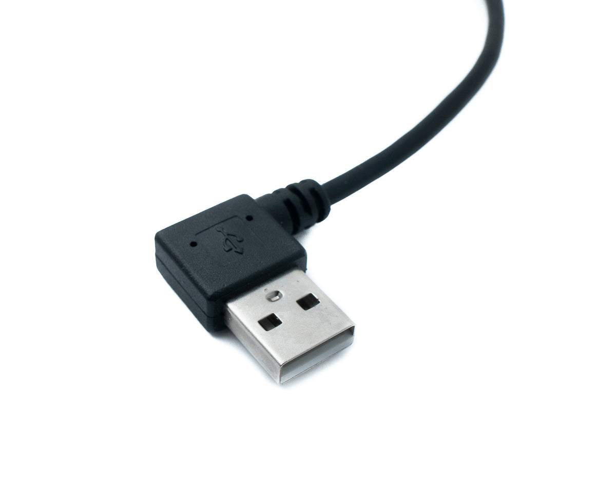 SYSTEM-S USB 2.0 cable 20 cm Micro B plug to Type A plug Left Angled