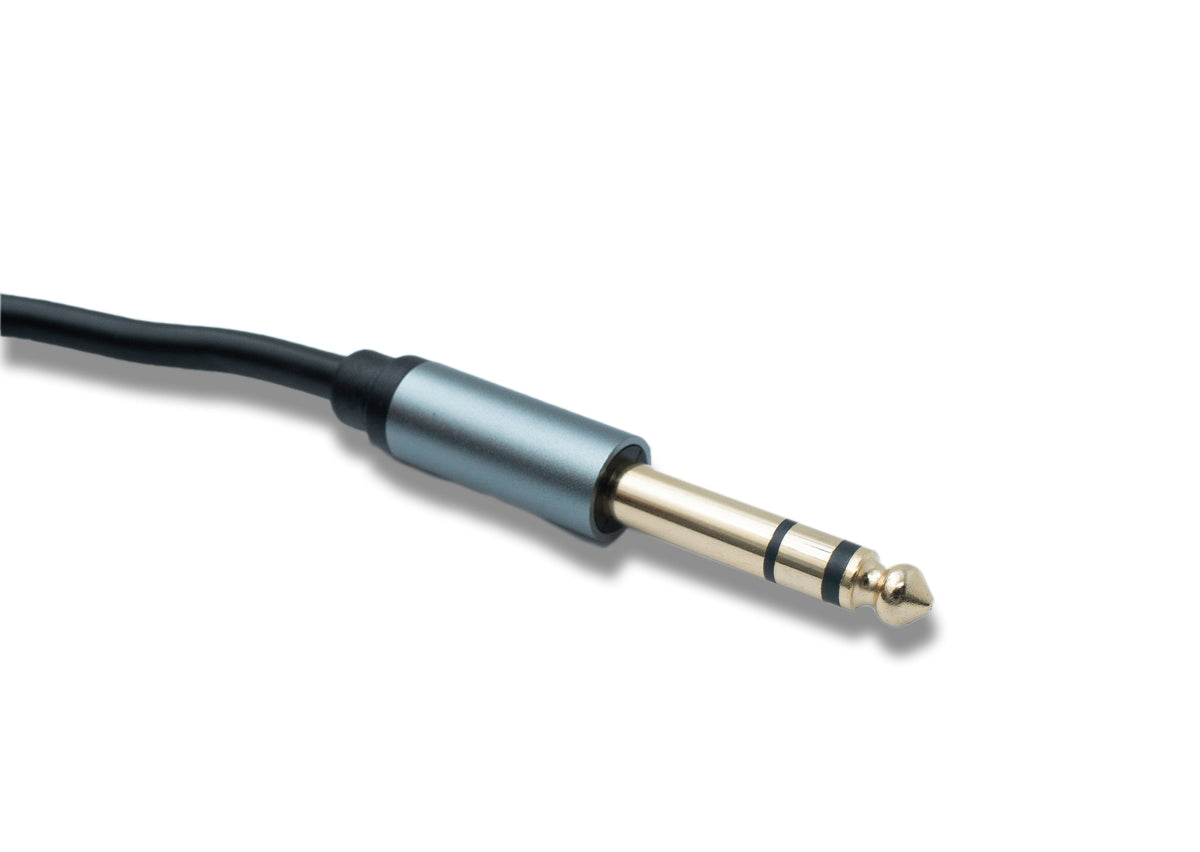 Audio Klinke Kabel 10 m AUX 6,35 mm 3 polig TRS Stecker zu Stecker Adapter | System-S