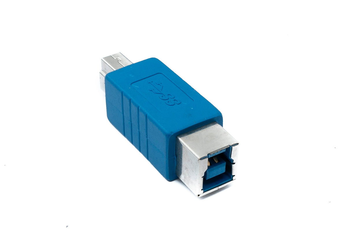 USB 3.0 Adapter Typ B Stecker zu Buchse Kabel 5 Gbit/s 100W in Blau | System-S