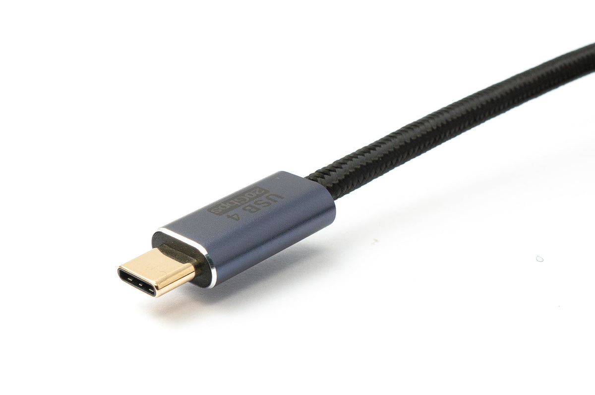 SYSTEM-S USB4 USB cable 200 cm Type C male to male 20 Gbit/s USB 4.0 braided black