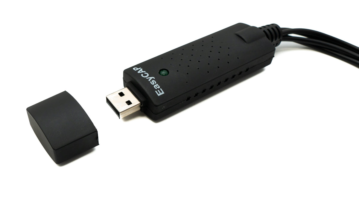 Video Capture Aufnahme Adapter USB 2.0 zu RCA Audio Rekorder Kabel in Schwarz | System-S