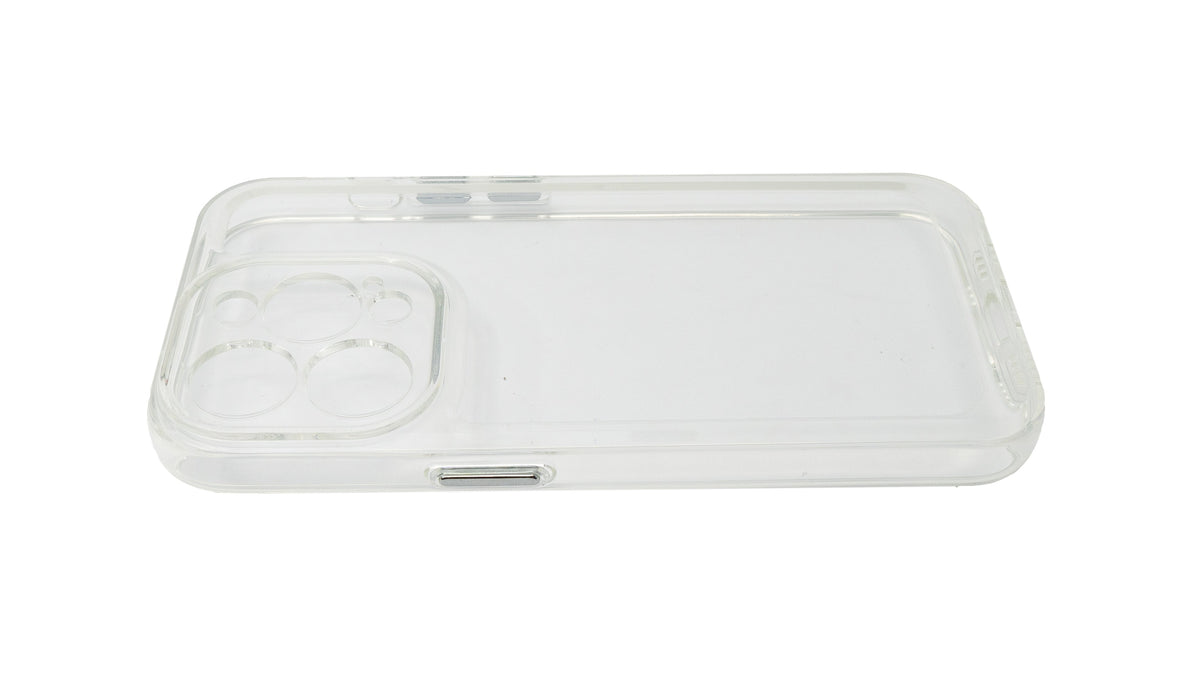 Schutzhülle stoßfest TPU Silikon in Weiß Transparent Hülle für iPhone 14 Pro Max | System-S