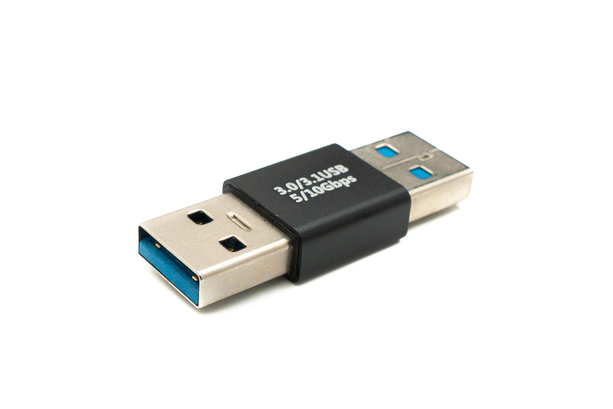 SYSTEM-S USB 3.0 Adapter Type A Male to Male Cable in Black
