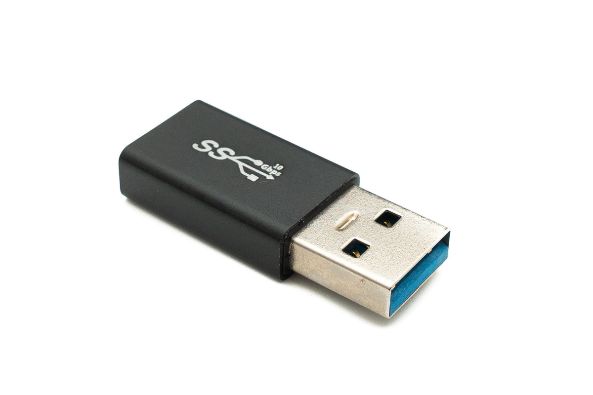 USB 3.0 Adapter Typ A Stecker zu Buchse in Schwarz | System-S
