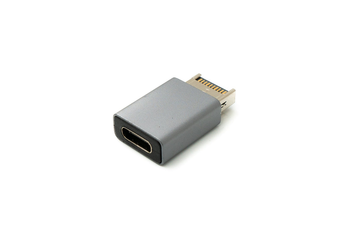 USB 3.1 Adapter Typ E Stecker zu Typ C Buchse Adapter in Grau | System-S