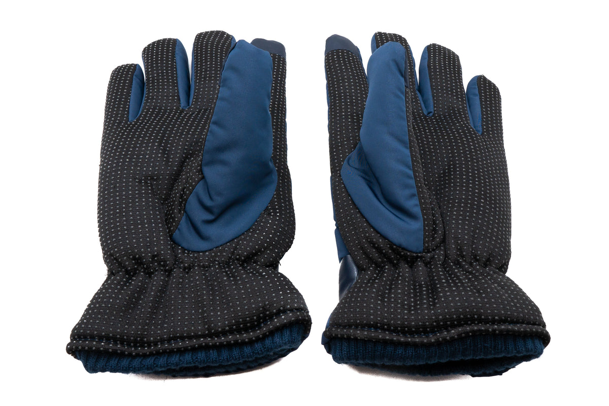 Anti Rutsch Handschuhe aus Polyester für Smartphones Touch Bildschirme in Blau | System-S