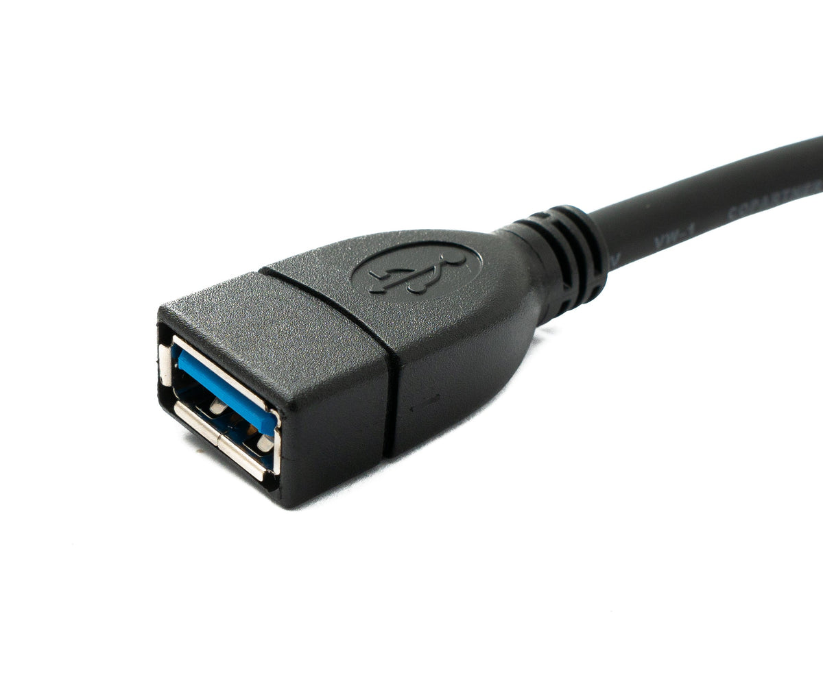 USB 3.0 Kabel 100 cm Typ A Stecker zu Buchse 5 Gbit/s in Schwarz | System-S