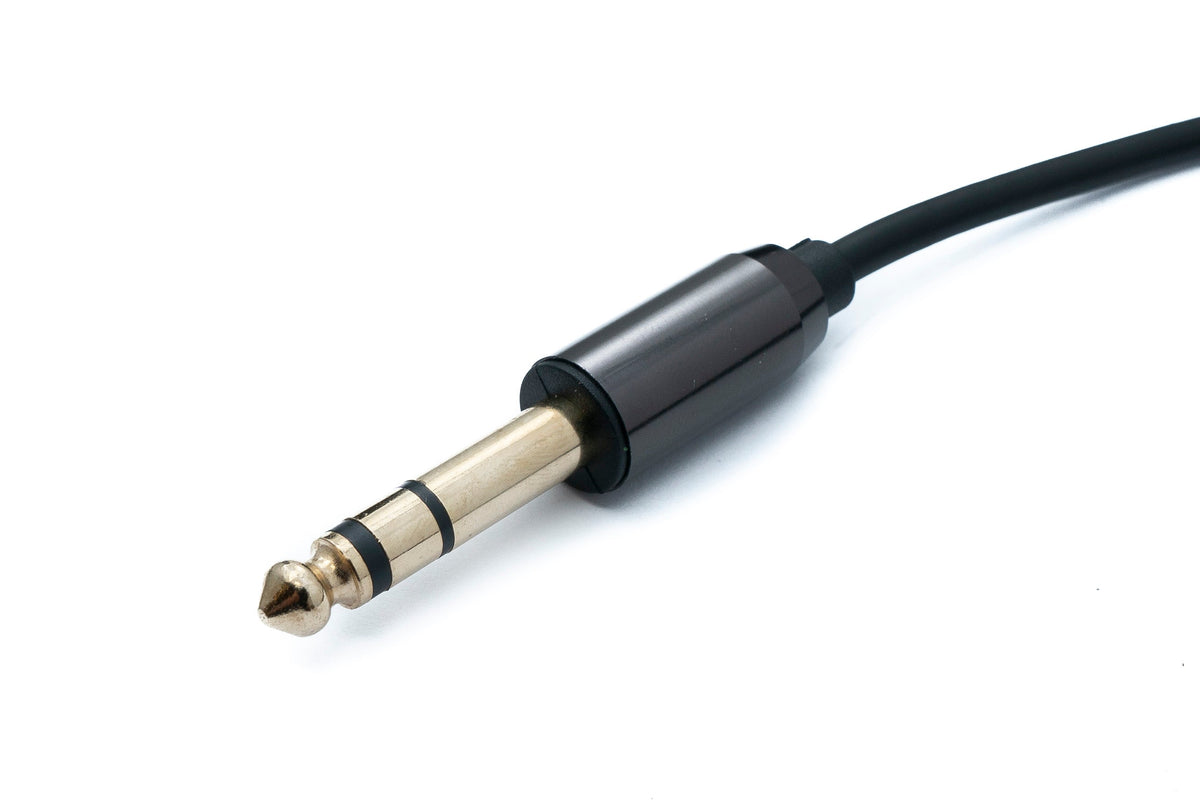 Audio Klinke Kabel 100 cm AUX 6,35 mm 3 polig TRS Stecker zu Stecker | System-S