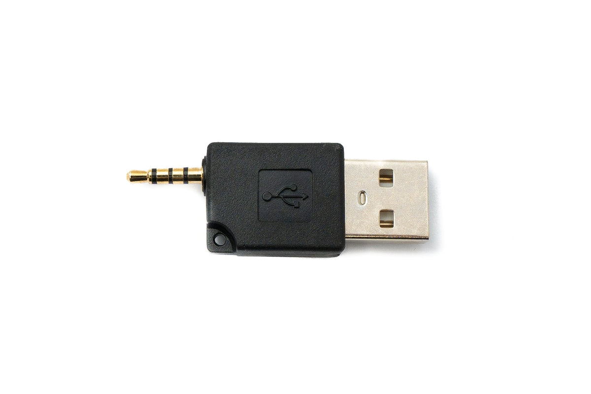 Audio USB Adapter 3,5mm Klinke Stecker zu 2.0 Typ A Stecker AUX Kabel in Schwarz | System-S