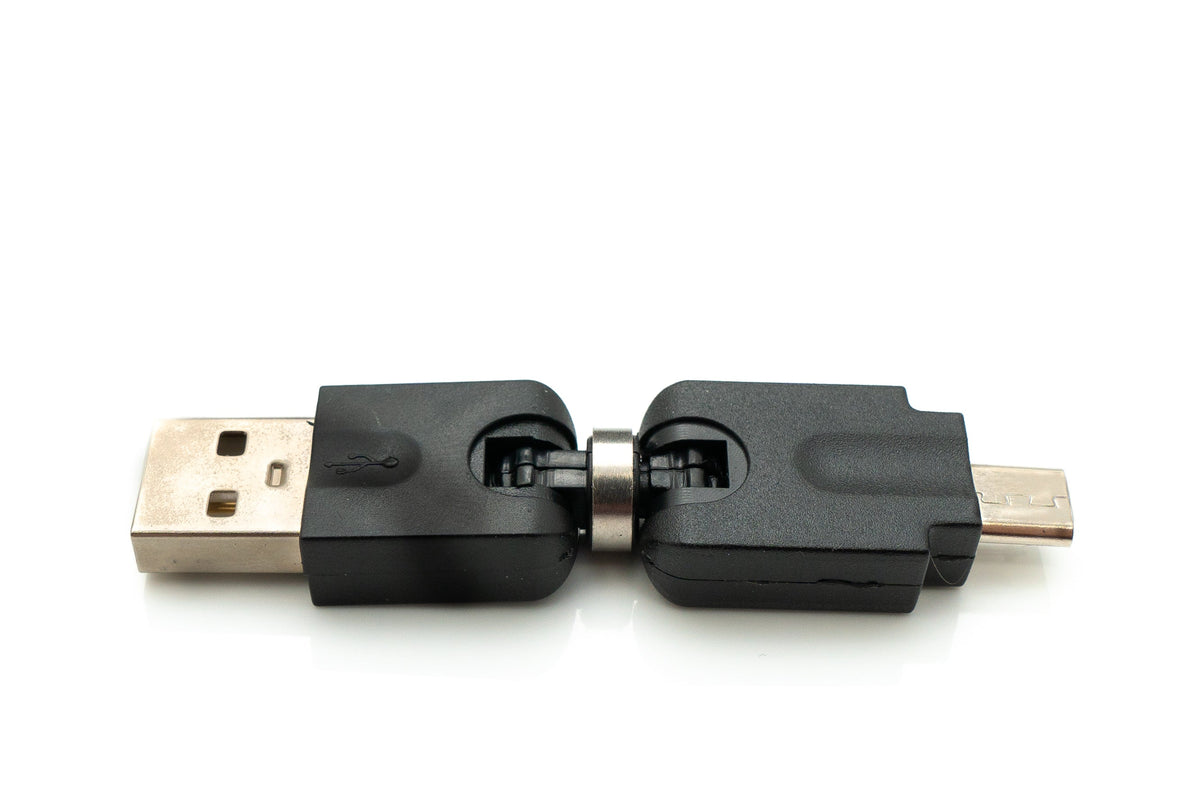 SYSTEM-S USB 2.0 adapter Micro B male to Type A female 360° angle cable in black